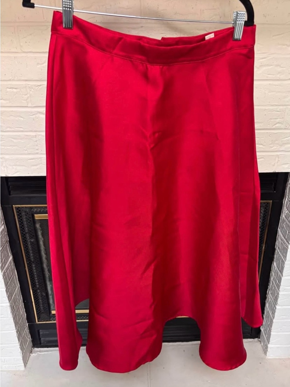 Forever 21 Red A-Line Midi Skirt